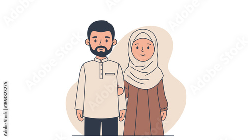 muslim couple standing together