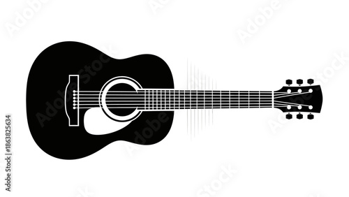 Acoustic Guitar Music Instrument Vector Illustration.