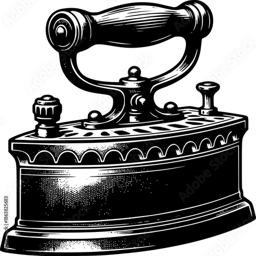 Vintage old iron coffee grinder isolated on white background