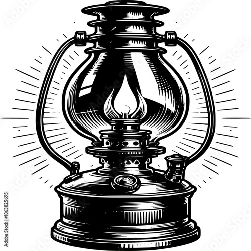 Vintage coffee grinder with coffee beans in an old antique style isolated on a light background