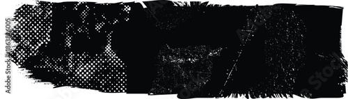 Grunge Paint Roller . Vector brush Stroke . Distressed banner . Black stripes isolated. paintbrush collection . Modern Textured shape . Dry border in Black . Bulge lines
