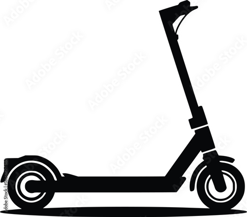 Simple black silhouette of an electric scooter modern personal transportation