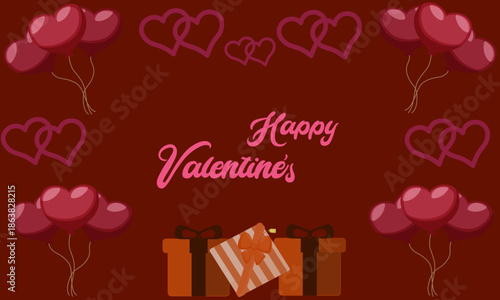 Celebrate love and affection with a festive collection of heart-shaped balloons, gift boxes, and romantic decorations perfect for Valentine's Day celebrations and expressions of adoration
