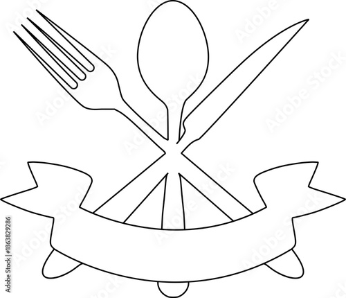 Culinary Emblem Icon - Minimalist Symbol of Food Service, Restaurant Branding, and Menu Design for UI and Logos