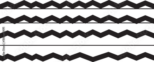 Black zigzag lines and a horizontal line on white background pattern