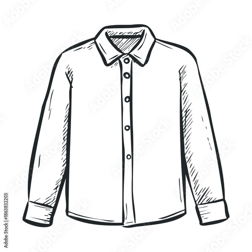 Sketch of a long sleeve shirt for fashion design purposes