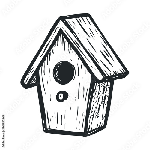 Wooden birdhouse design for backyard decoration and wildlife care