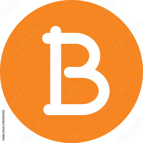 Orange circle bitcoin cryptocurrency logo icon