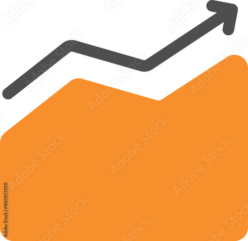 Growing chart icon with upward arrow