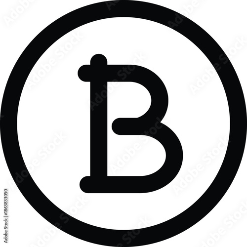 Outline icon of bitcoin currency symbol