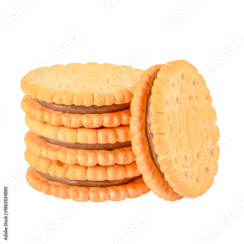 Wallpaper Mural round biscuit cracker isolated on white background Torontodigital.ca
