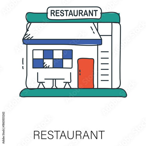Restaurant Icon Representing Dining Place Food Service And Hospitality Business