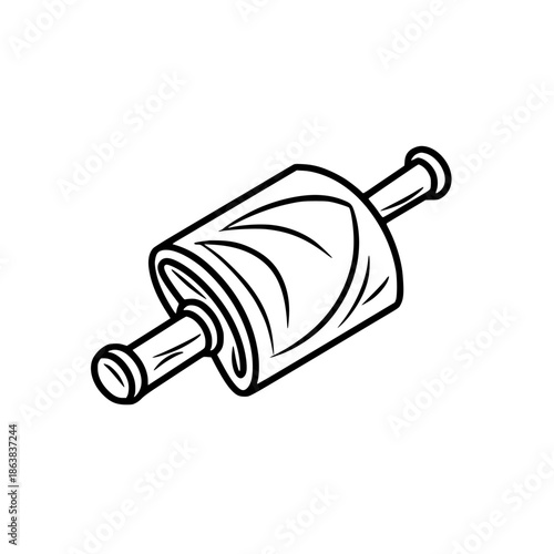 Dainty Doughnut Pin Roller | Clean, isolated vector art for creative projects.