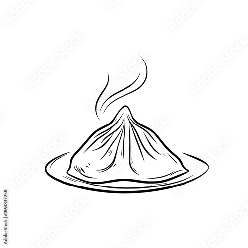 Volcanic Eruption: Sizzling Culinary Adventure | Clean, isolated vector art for creative projects.