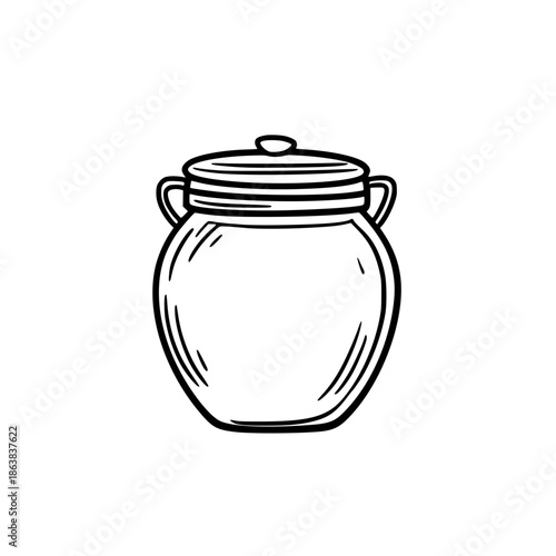 Vintage Vessel: Timeless Creamer Jar | Clean, isolated vector art for creative projects.