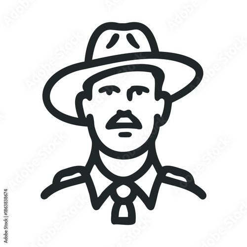 Vintage ranger character design for outdoor adventure themes