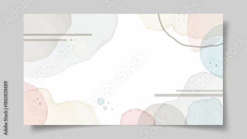 Modern abstract background with pastel colored shapes and lines