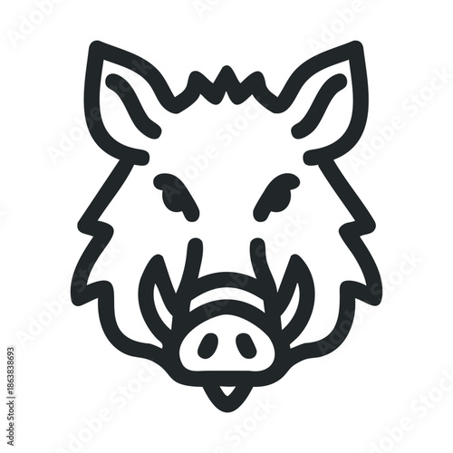 Wild boar head graphic design for wildlife enthusiasts