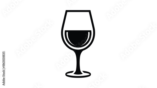 Elegant wine glass filled with red wine, Generative AI.