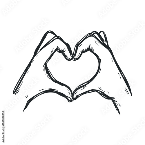 Heart shape created by hands symbolizing love and connection