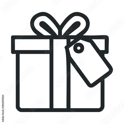 Gift box with tag for celebration and special occasion design