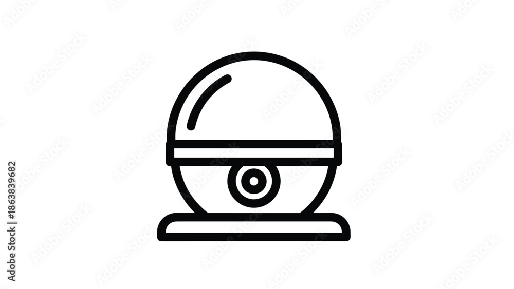 Fototapeta premium Modern security camera icon for surveillance and safety systems, Generative AI.