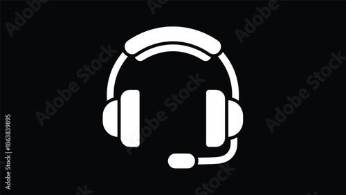 Modern headset icon for customer service and communication needs, Generative AI.
