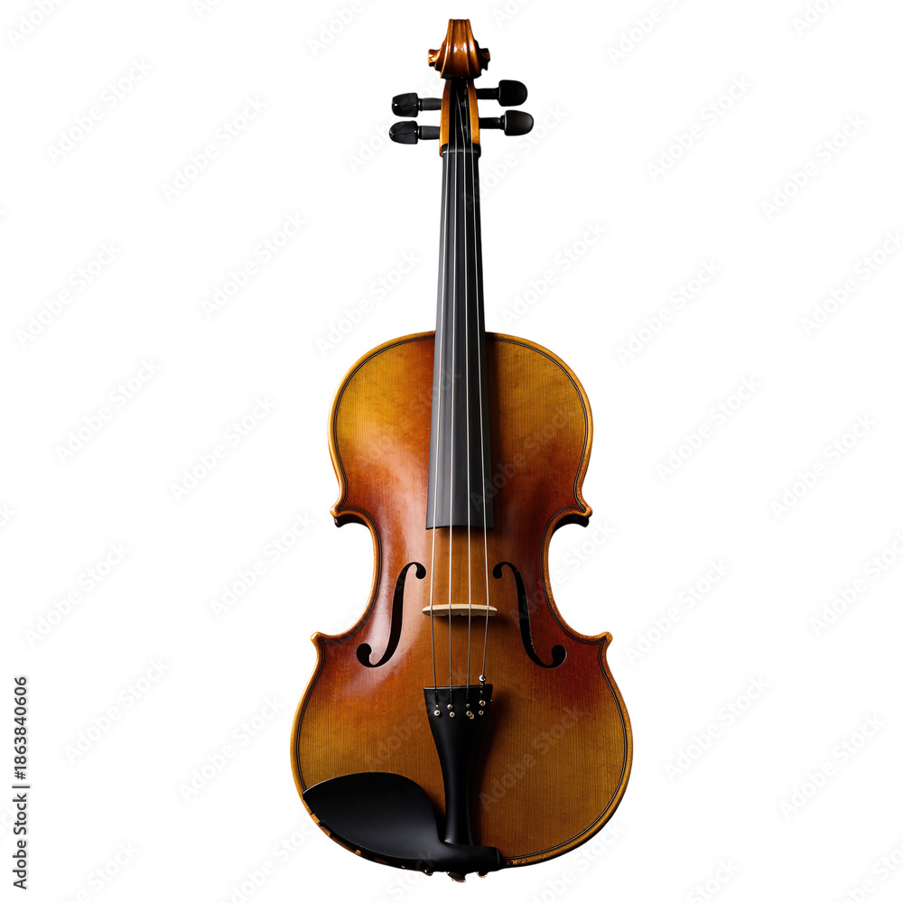 Fototapeta premium Classic Brown Violin with Four Strings