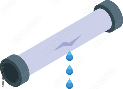 Cracked water pipe leaking, showing plumbing emergency requiring immediate repair