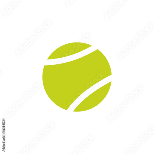 Tennis ball logo icon sign Green realistic design Sports, fitness activity concept Elements of equipment for tennis Modern design for brand online shop store market Print for badge emblem poster ad