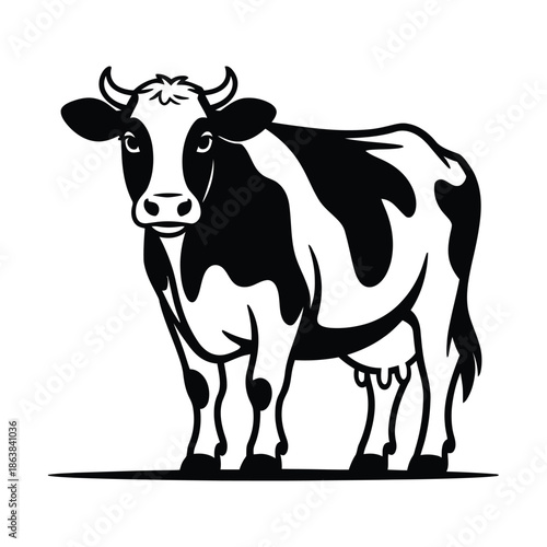 cow on a white background