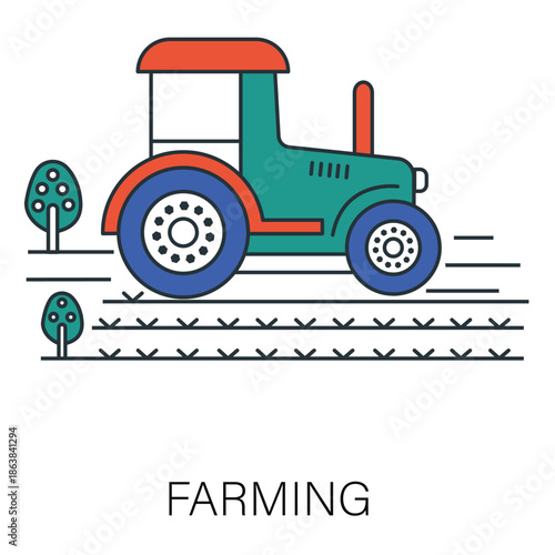 Farming Symbol Featuring Crop Production And Agricultural Industry Development