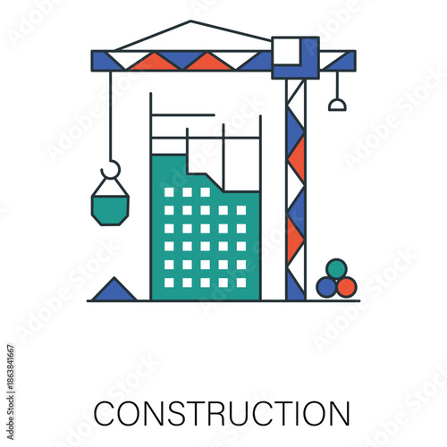 Construction Symbol Featuring Modern Building Industry For Urban Development Projects