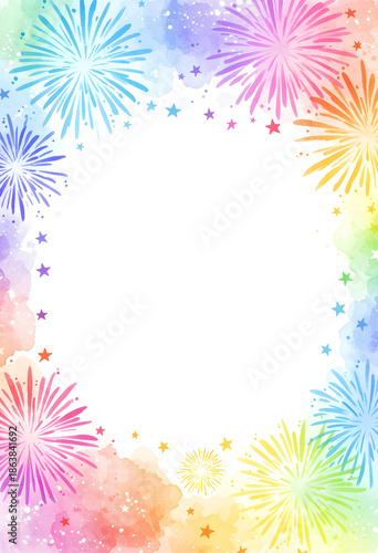 Wallpaper Mural Vibrant rainbow watercolor splash background with energetic, vivid, and colorful fireworks Torontodigital.ca