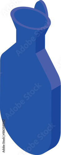 Blue hot water bottle providing warmth and pain relief, promoting relaxation and comfort