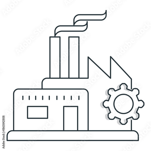 Manufacturing Graphic Showing Modern Factory Production And Industrial Engineering Systems
