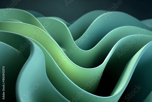 Smooth Sage Waves Create a Flowing Motion in a Tranquil Environment Generative AI
