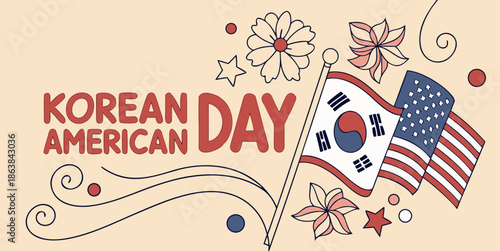 Korean American day celebration flag decoration