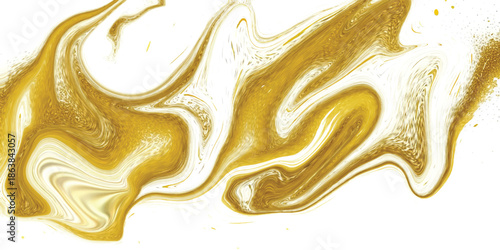 Abstract Luxurious Gold Marble Liquid Swirl Background with Elegant Metallic Fluid Art on White for Premium Branding, High-End Web Headers & Modern Digital Art with Gold Waves