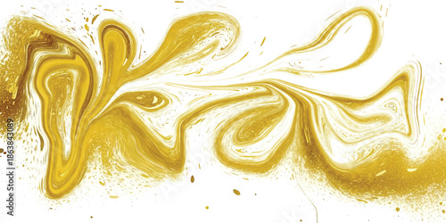 Abstract Luxurious Gold Marble Liquid Swirl Background with Elegant Metallic Fluid Art on White for Premium Branding, High-End Web Headers & Modern Digital Art with Gold Waves