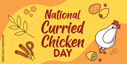 National Curried Chicken Day Illustration