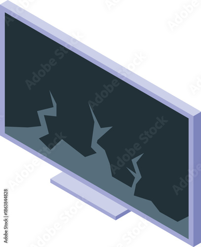 Broken tv screen showing cracks, indicating damage and the need for repair or replacement