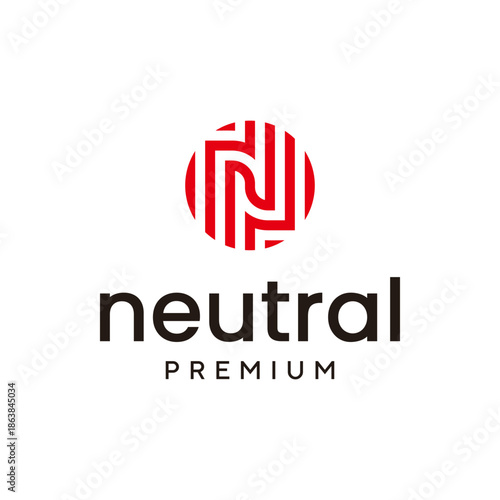 Initial letter N Logo with fingerprint line Design Inspiration Stock Vector Illustration