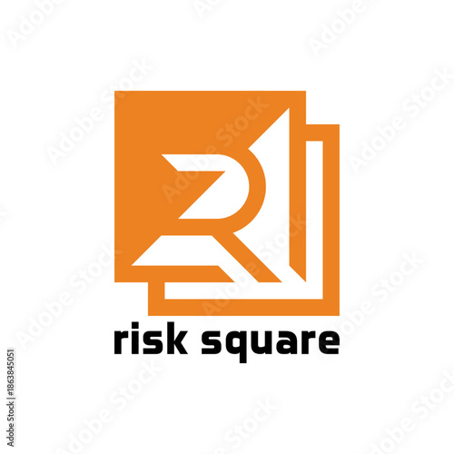 Initial letter R Logo with ovelapping square Design Inspiration Stock Vector Illustration