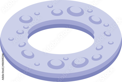 Round inflatable ring floating on water surface, ideal for summer holidays and pool parties