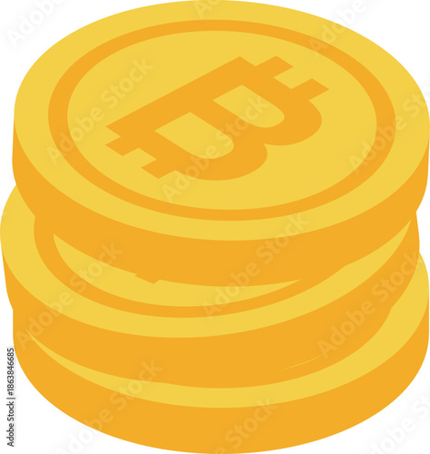 Gold coins featuring the thai baht currency symbol stacked, representing saving, investment, and increasing monetary value