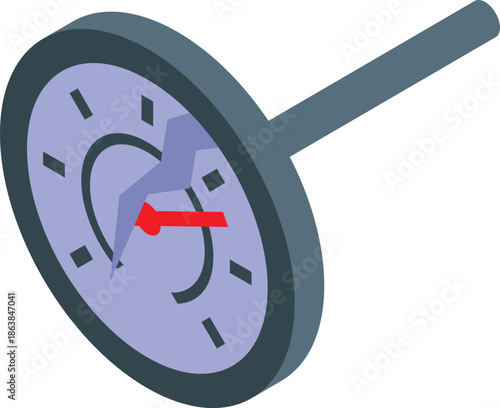 Broken speedometer with lightning bolt indicating malfunctioning car part, low speed and need for repair