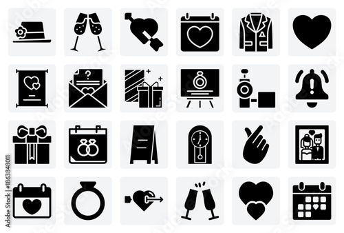 Symbols Of Matrimony And Romance – Wedding Rings, Vows, Cupid, And Celebration Toasts For Love-Themed Designs