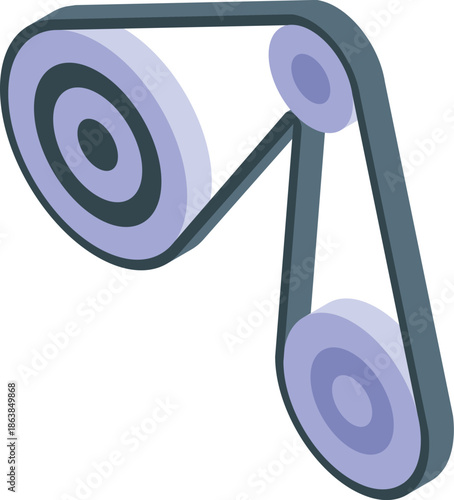 Timing belt efficiently transferring rotational motion between pulleys in an engine or mechanical system