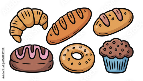 A Delicious Array of Baked Goods: An assortment of freshly baked pastries, breads, and treats displayed for a delightful culinary experience.